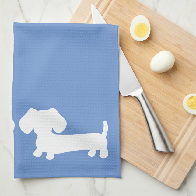 Dachshund Cuisine Serviette Plat Cornflower Blue (Quart Plié)
