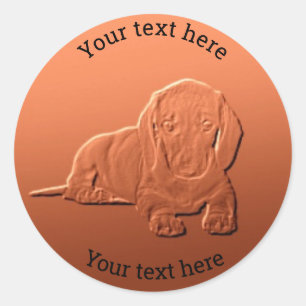 Dachshund Customizable Art Design #copp11 Runder Aufkleber