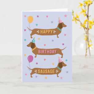 Dachshund Cute Heureux Anniversaire Carte Chien Sa