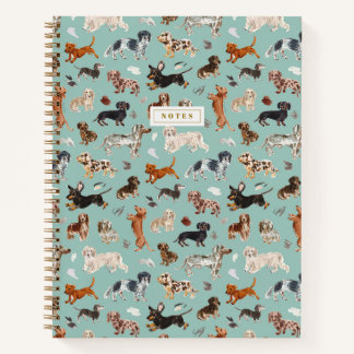 DACHSHUND DALLIANCE Wasserfarben-Hundedruck Notizbuch