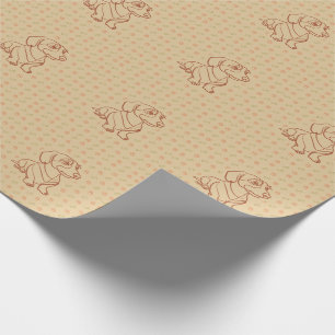 Dachshund Dekoratives Linienkunstmuster Geschenkpapier