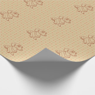 Dachshund Dekoratives Linienkunstmuster Geschenkpapier