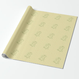 Dachshund Dekoratives Linienkunstmuster Geschenkpapier