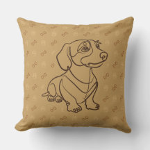 Dachshund Dekoratives Linienkunstmuster