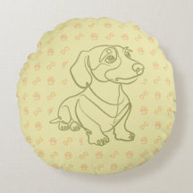 Dachshund Dekoratives Linienkunstmuster