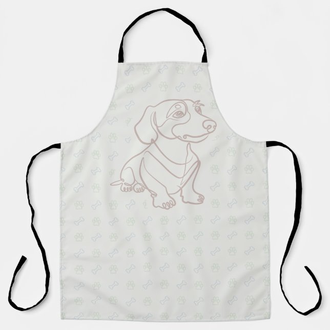 Dachshund Dekoratives Linienkunstmuster Schürze (Vorderseite)