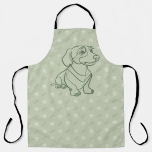 Dachshund Dekoratives Linienkunstmuster Schürze