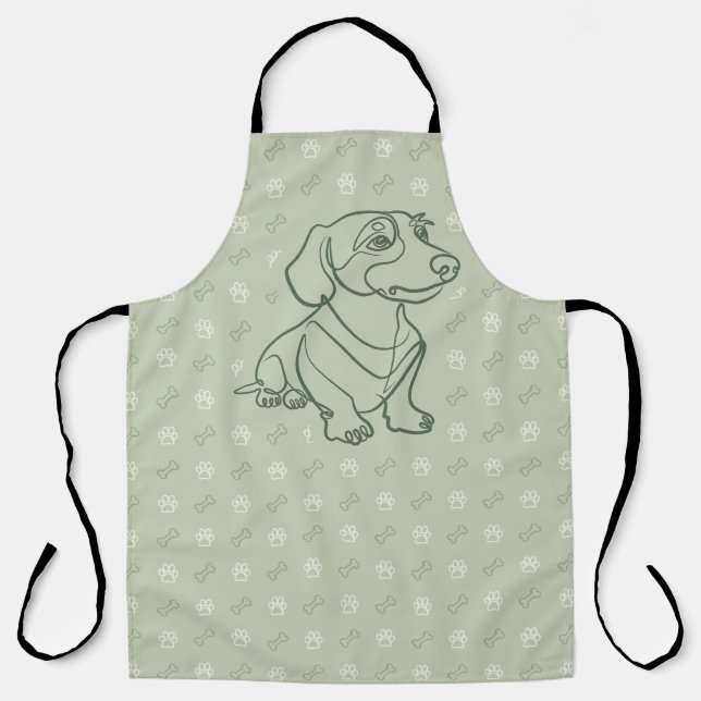 Dachshund Dekoratives Linienkunstmuster Schürze (Vorderseite)
