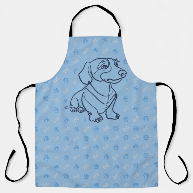 Dachshund Dekoratives Linienkunstmuster Schürze (Vorderseite)