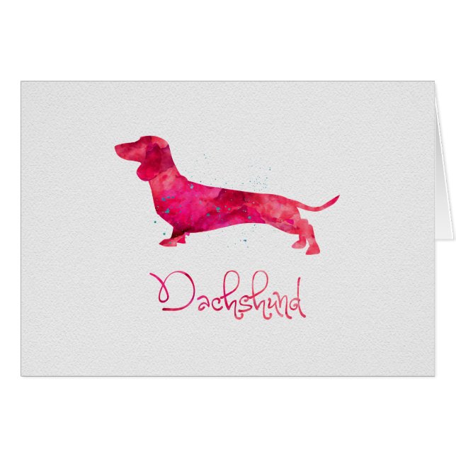Dachshund - Design aquarelle (Devant horizontal)