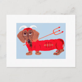Dachshund Devil Feiertagspostkarte