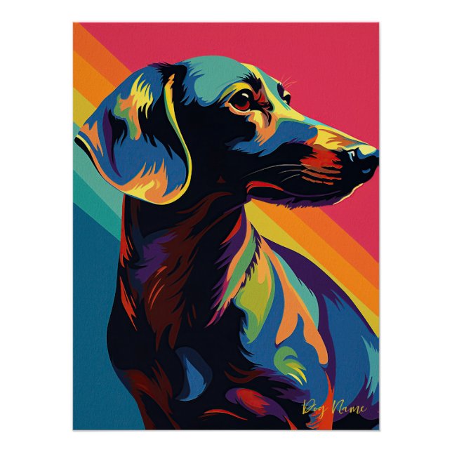 Dachshund Dog 001 - Bruno Pokopen Poster (Vorderseite)