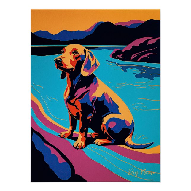 Dachshund Dog 004 - Bruno Pokopen Poster (Vorderseite)