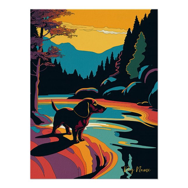 Dachshund Dog 005 - Bruno Pokopen Poster (Vorderseite)