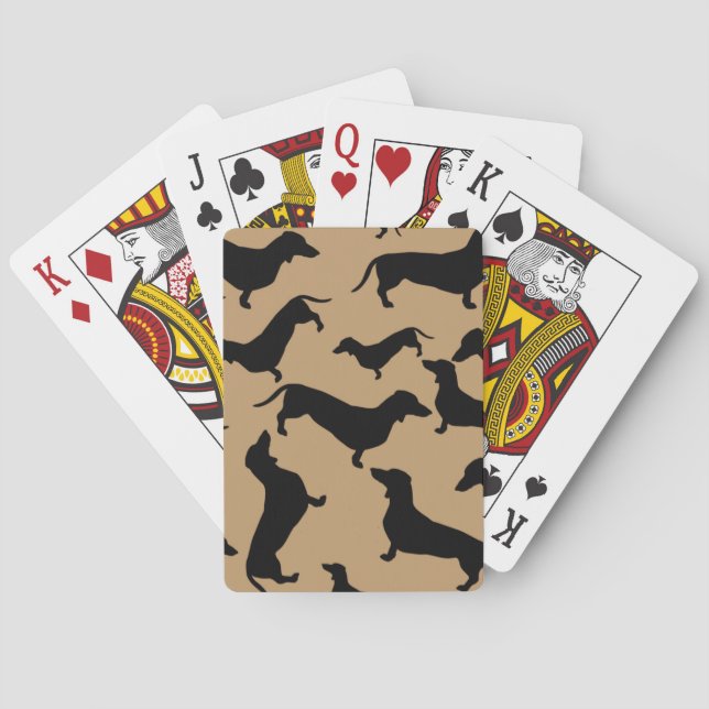 Dachshund Dog Lover, Dog Mom, Dog Dad, Kids, Dogs Spielkarten (Rückseite)