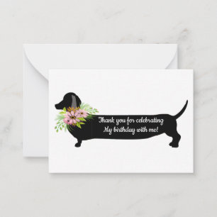 Dachshund Dog Merci Cartes
