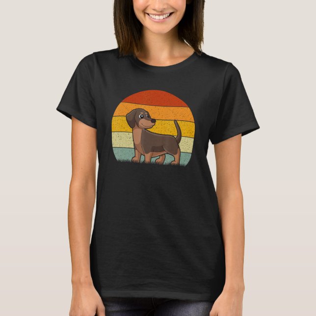 Dachshund Dog  Retro Style Vintage T-Shirt (Vorderseite)