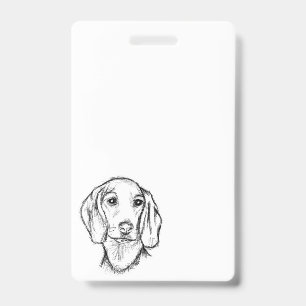 Dachshund Drawn Sketch Black Puppy Dog Ausweis
