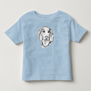 Dachshund Drawn Sketch Black Puppy Dog Kleinkind T-shirt