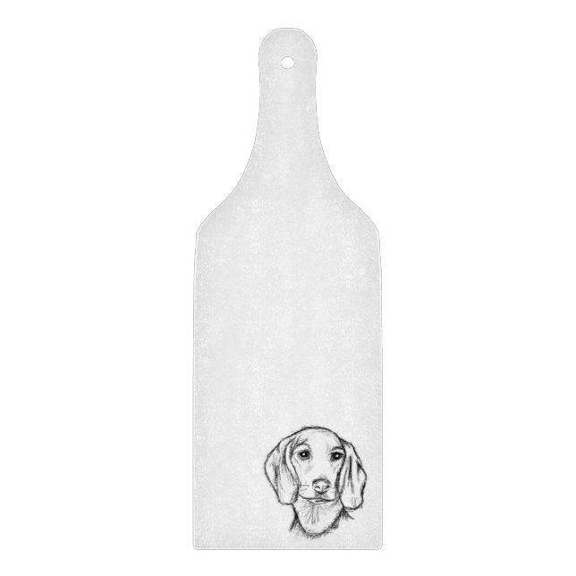 Dachshund Drawn Sketch Black Puppy Dog Schneidebrett (Vorderseite)