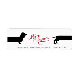 Dachshund drôle étiquette de retour de Noël