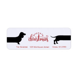 Dachshund drôle étiquette de retour de Noël