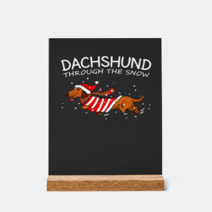 Dachshund Durch Den Schnee Lustiger Hund Weihnacht Acrylschild
