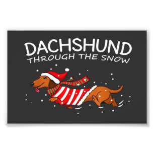 Dachshund Durch Den Schnee Lustiger Hund Weihnacht Fotodruck