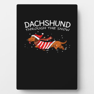 Dachshund Durch Den Schnee Lustiger Hund Weihnacht Fotoplatte