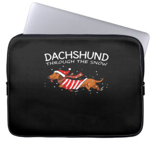 Dachshund Durch Den Schnee Lustiger Hund Weihnacht Laptopschutzhülle