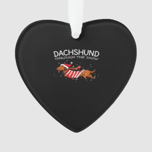Dachshund Durch Den Schnee Lustiger Hund Weihnacht Ornament