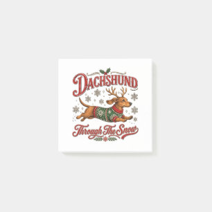 Dachshund durch den Schnee Post-it Klebezettel