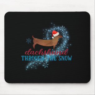 Dachshund Durch Den Schnee Santa Hund Weihnachten  Mousepad