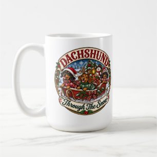 Dachshund durch den Schnee Süßer Weihnachtsschlitt Kaffeetasse