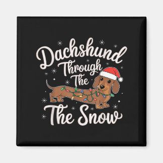 Dachshund durch den Schnee Weihnachtsdekoration fü Magnet