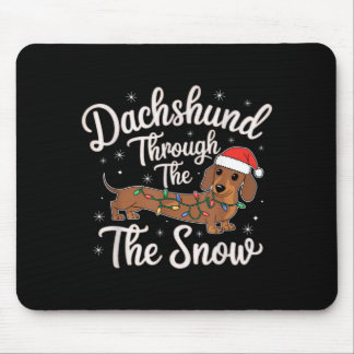 Dachshund Durch Den Schnee Weihnachtsdekoration Fü Mousepad