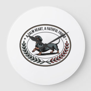 Dachshund Ein ruhiges Herz, ein treuer Freund Große Wanduhr