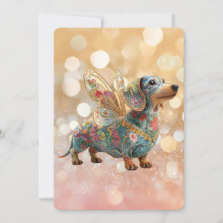 Dachshund Engel Feen Geburtstag Einladung