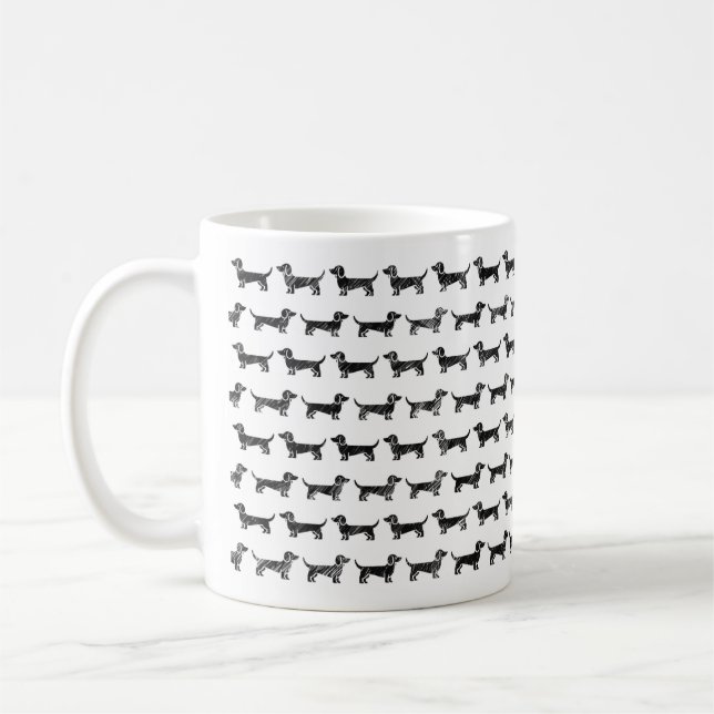 Dachshund Esquisse Conception Mug (Gauche)