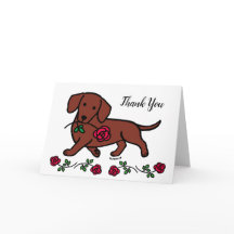 Dachshund et un carte de remerciements de dessin a