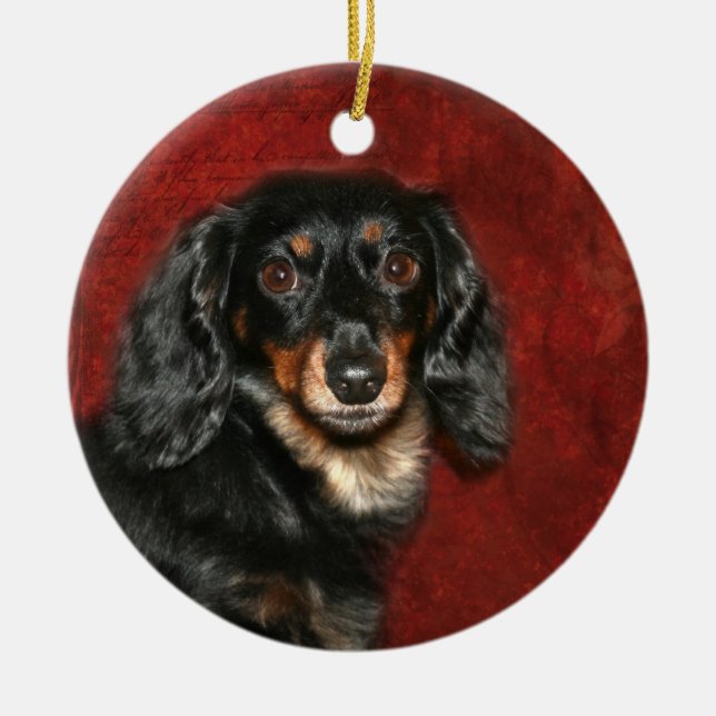 Dachshund face keramik ornament (Vorne)