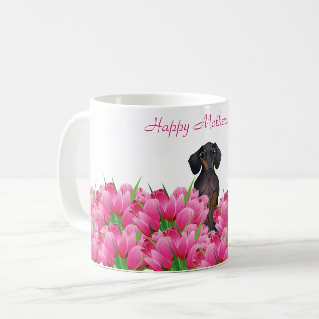 Dachshund Fête des mères Mug (Devant gauche)