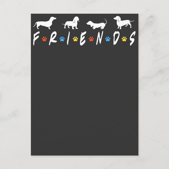 Dachshund Freunde Postkarte (Vorderseite)