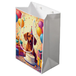Dachshund-Geburtstagsfeier Mittlere Geschenktüte