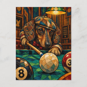 Dachshund, geometrisches Mosaik Postkarte