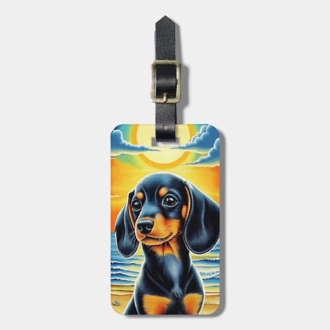 Dachshund-Gepäckanhänger Gepäckanhänger (Vorderseite vertikal)