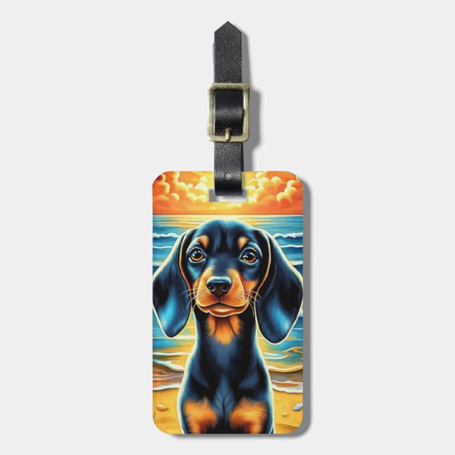 Dachshund-Gepäckanhänger Gepäckanhänger (Vorderseite vertikal)