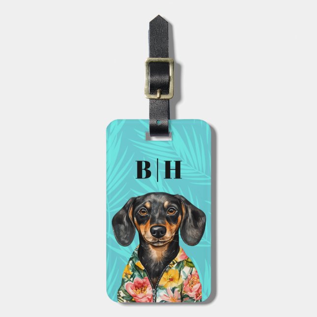 Dachshund-Gepäckanhänger Gepäckanhänger (Vorderseite vertikal)