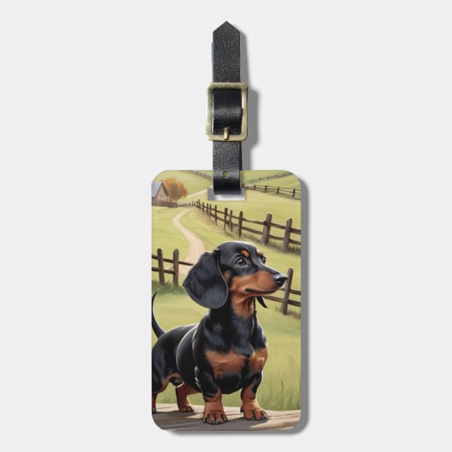 Dachshund-Gepäckanhänger Gepäckanhänger (Vorderseite vertikal)