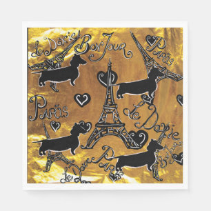 Dachshund Gold Serviette